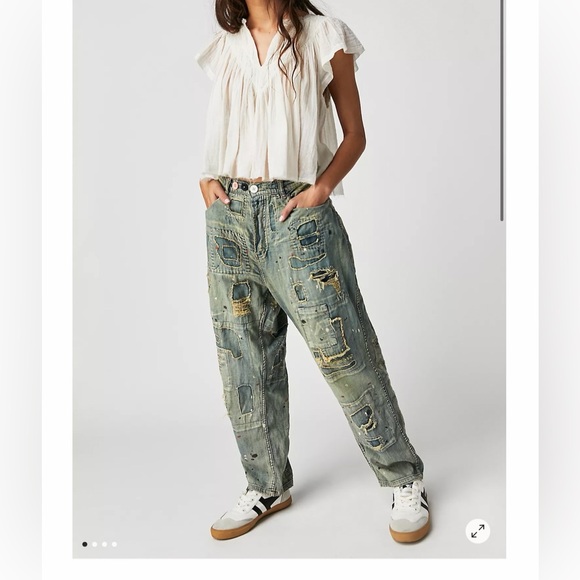 Magnolia Pearl Denim - RARE Magnolia Pearl Patchwork Boyfriend Jeans